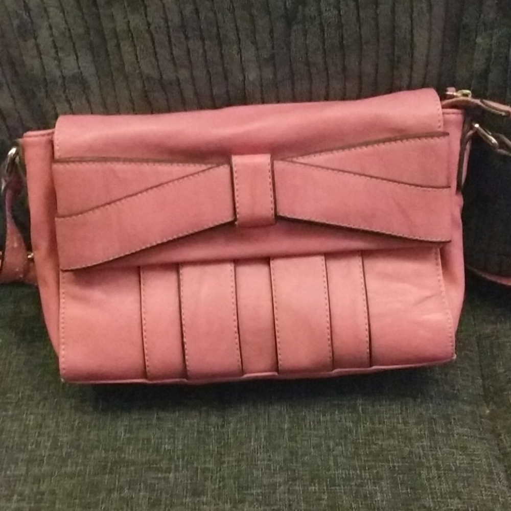 Charming Charlie pink bow bag